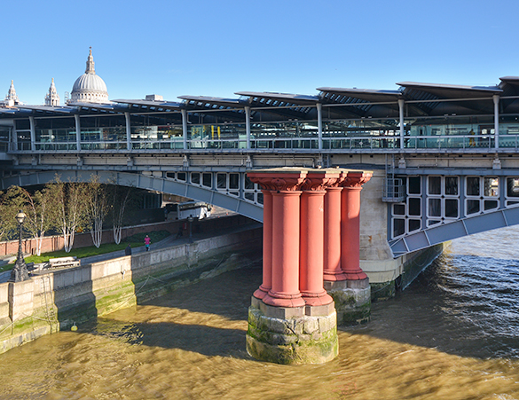 specialist laminated glass for infrastructure in use on a bridge