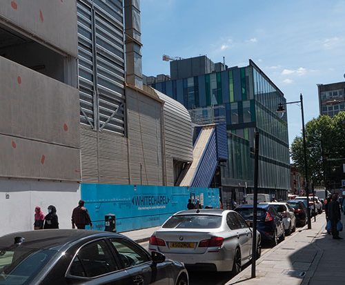 Outdoor scene showing Whitechapel Station to illustrate work by architectural glass manufacturer Kite Glass Weybridge