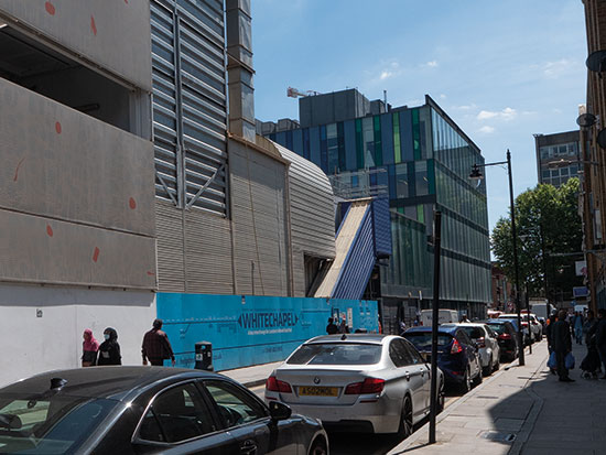 Outdoor scene showing Whitechapel Station to illustrate work by architectural glass manufacturer Kite Glass Weybridge