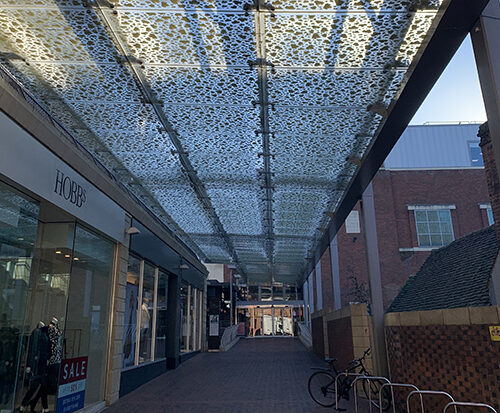 Toughened glass suppliers Kite Glass showcase their canopy at The Oracle Reading