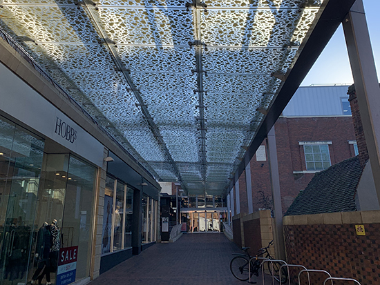 Toughened glass suppliers Kite Glass showcase their canopy at The Oracle Reading